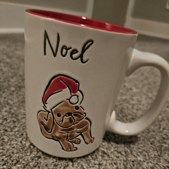 Noel BULLDOG Bully Christmas Mug Red White Dog Lovers Adorable - Picture 1 of 3